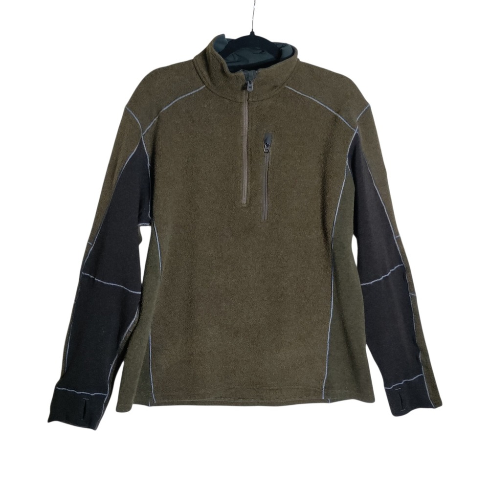 Kuhl Interceptr 1/4 Zip Fleece Pullover Mens XL Olive Green Black 3680